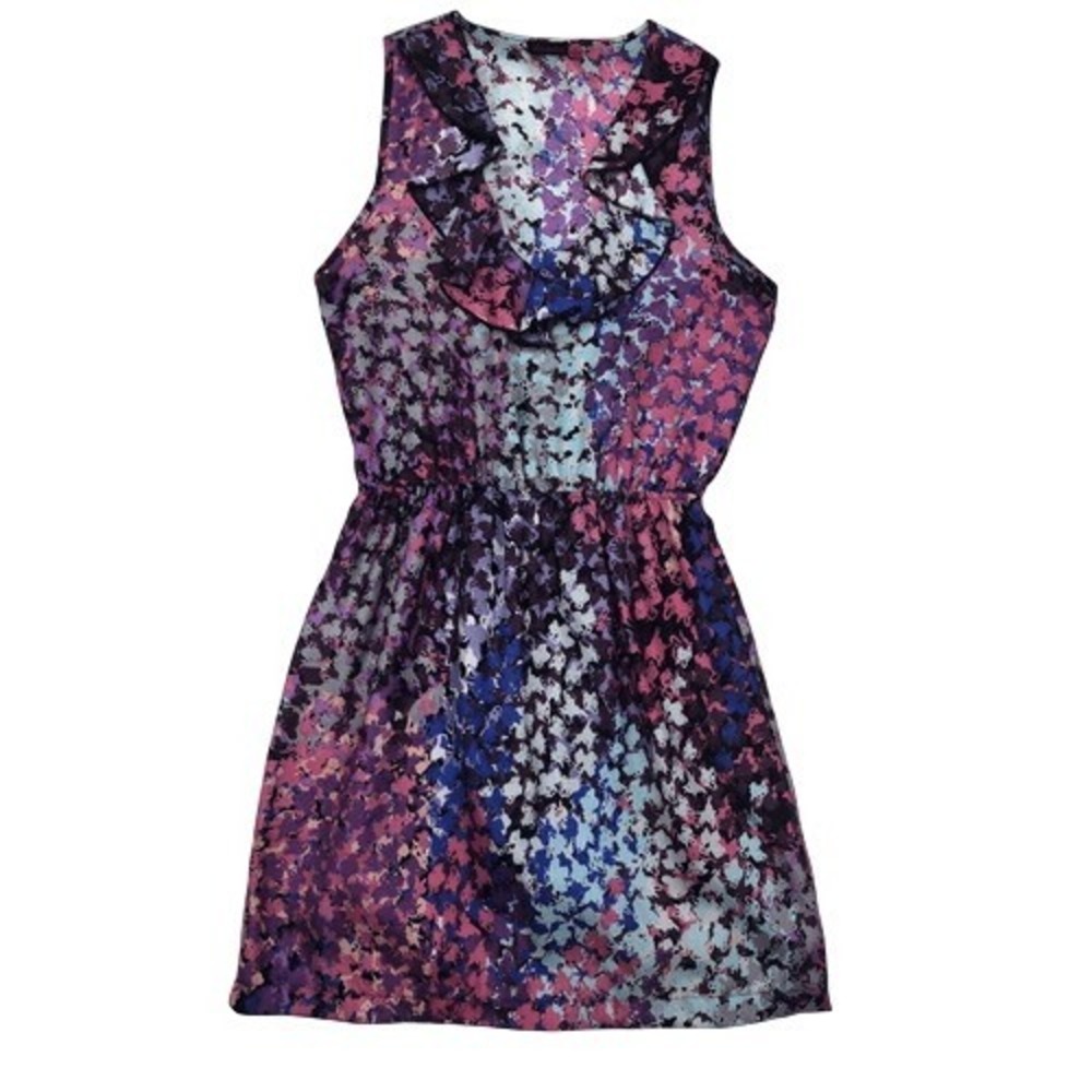 Shameless Pink Dot Ruffle Sleeveless‎ Sheath Dress Size Small